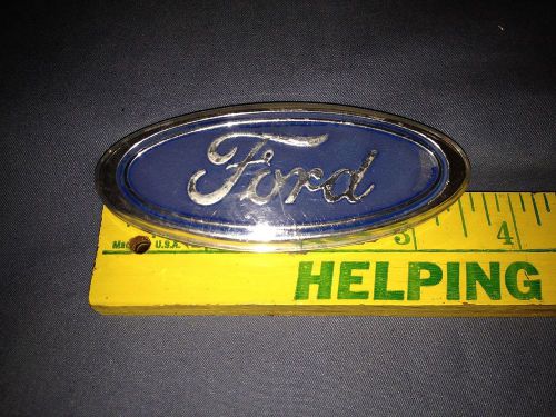Vintage ford light blue oval emblem logo nameplate - approx 3 1/2&#034; long - 3 pins