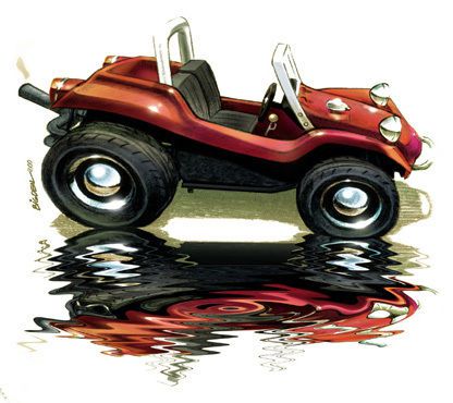 Meyers manx dune buggy atv cartoon t-shirt #4106 off road automotive art