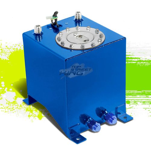 2.5 gallon/9.5l lightweight blue aluminum gas fuel cell tank+sender 8x8.25x10"