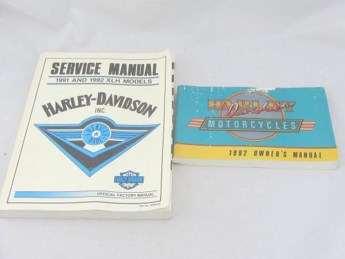 Harley davidson motorcycles 1992 owner's manual &amp; service manual 1991 1992 xlh