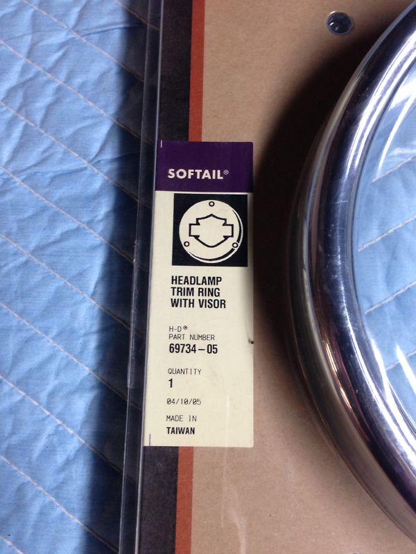 HARLEY, HD, SOFTAIL FLSTN, FLSTF, FLSTN HEADLIGHT EXTENDED TRIM RING WITH VISOR , US $14.99, image 2