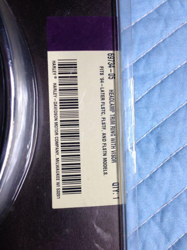 HARLEY, HD, SOFTAIL FLSTN, FLSTF, FLSTN HEADLIGHT EXTENDED TRIM RING WITH VISOR , US $14.99, image 4