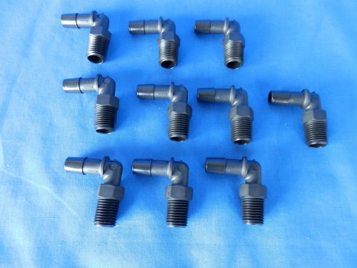 10 black nylon elbows 1/4 npt x 3/8 hb hydrogen generator hho gas dry cell