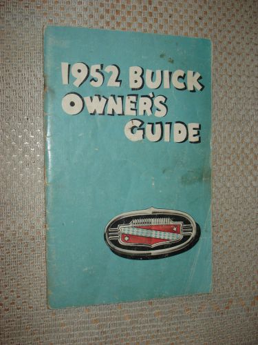 1952 buick owners manual original glove box book rare!!!