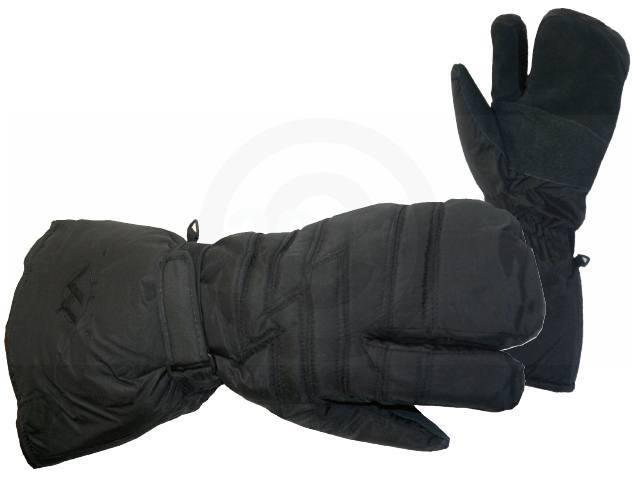 Marshall racing arctic 3-finger snow glove, black, size: large