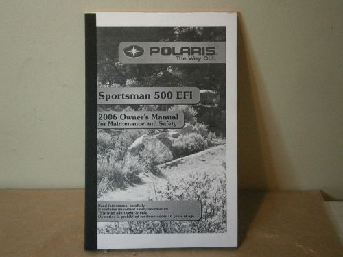 Polaris 2006 sportsman 500 efi owners manual maintenace safety atv