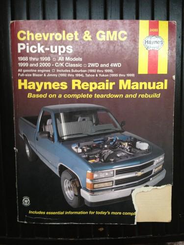 Chevrolet & gmc pick-ups haynes repair manual - trucks 1988-1998 2wd 4wd