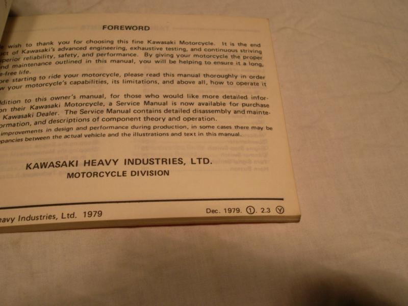 1980 Kawasaki KE 125 Owner's Manual, US $50.00, image 3
