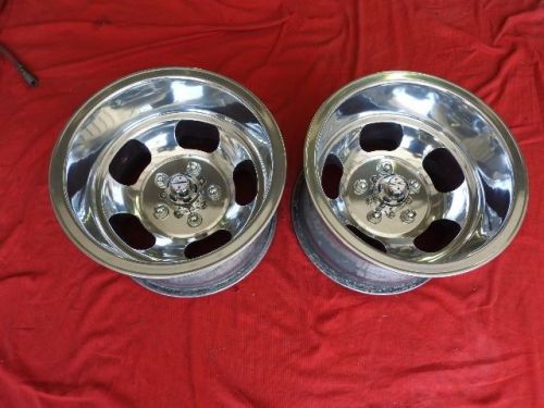 Pair of real vintage15x10 us mag polished lug mags chevy gmc truck  5 on 5 c-10