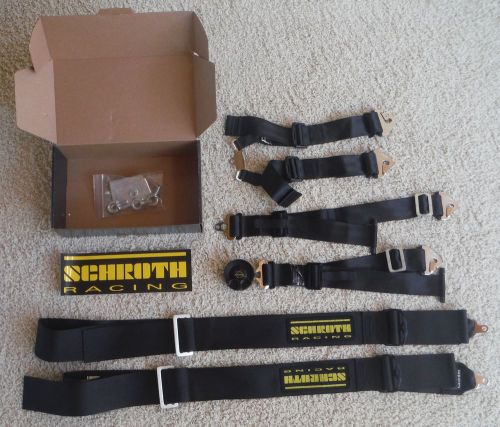 Black used outdated schroth profi ii 6 points harness racing in very good shape