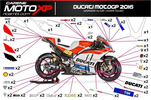 Stickers decal moto ducati 899 1199 1299 panigale motogp 2016