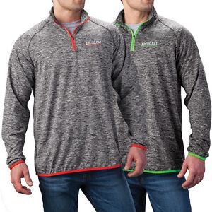 Arctic cat men&#039;s contrast 1/4 zip polyester sweatshirt - gray orange lime green