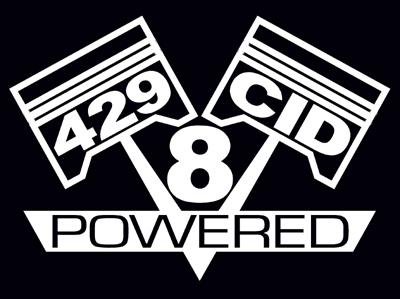 2 v8 429 cid engine piston decal set sticker emblems