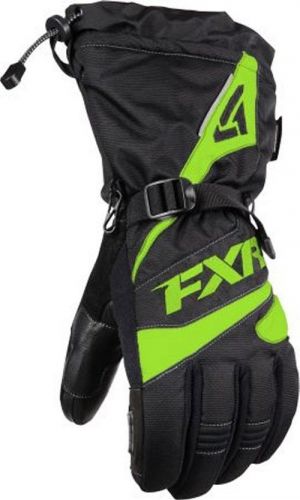 Fxr fuel snowmobile gloves reflective waterproof mens medium black/lime green