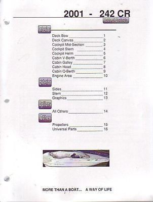 2001 monterey 242 cr boat parts book catalog manual
