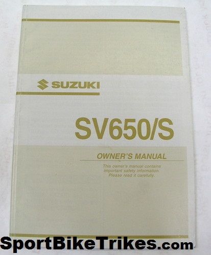 Factory owners manual: suzuki sv650/s