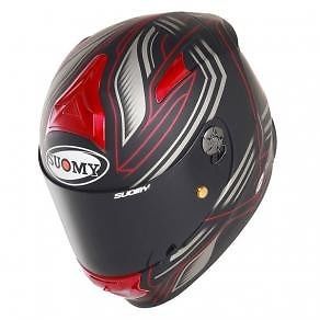 Suomy sr sport racing full face motorcycle helmet matte red xl
