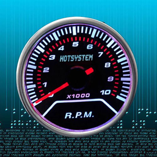 2&#034; tint lens pointer tachometer tacho 0-10000 rpm led gauge meter for car motor