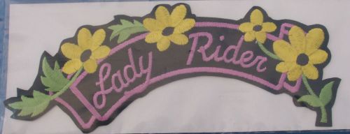 Embroidered daisy lady rider patch  large biker vest back patch new