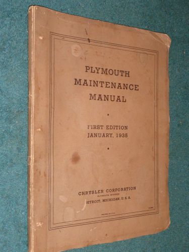 1935 plymouth shop manual / shop book / rare original!!