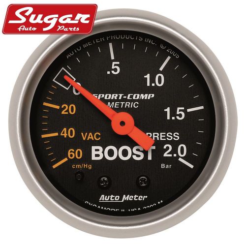 Autometer 3303-m sport-comp mechanical boost/vacuum gauge