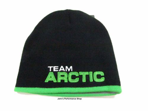 2017 arctic cat men&#039;s team arctic race black &amp; lime beanie hat 5263-133