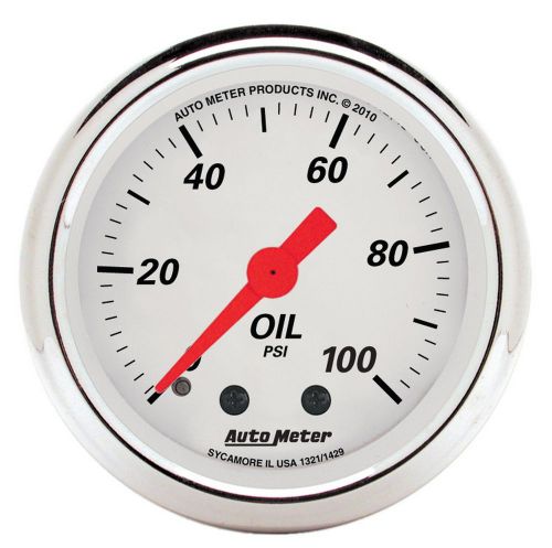 Autometer 1321 arctic white mechanical oil pressure gauge