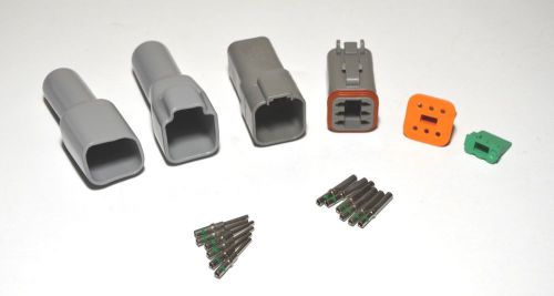 Deutsch dt 6-pin genuine connector kit 14 awg solid contacts with boots