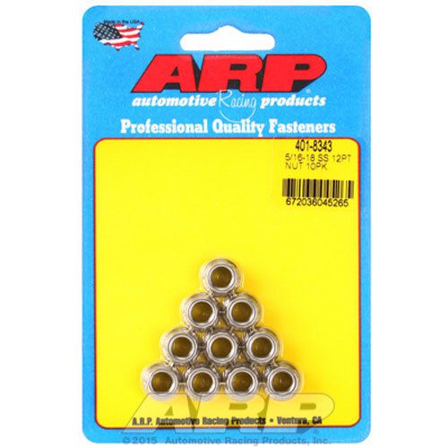 Arp 401-8343 stainless steel 12-point nut 5/16&#039;&#039;-18 12-point wrenching