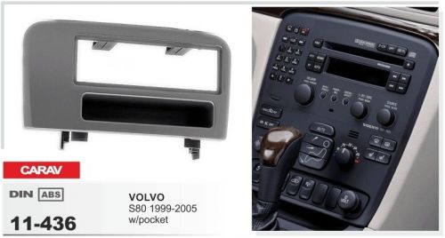 Carav 11-436 1-din car radio dash kit panel for volvo s80 1999-2005 w/pocket