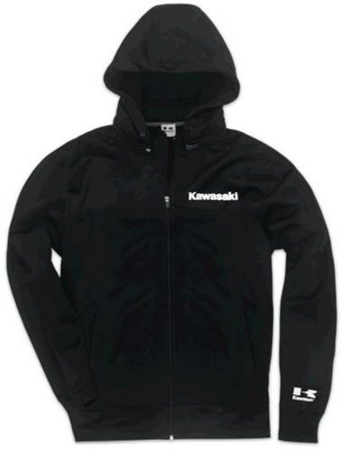 Kawasaki technical embroidered hooded zip-up sweatshirt black