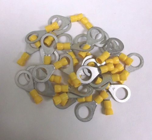 30 ancor brand yellow large 1/2" ring end terminals for 12-10 ga. wire