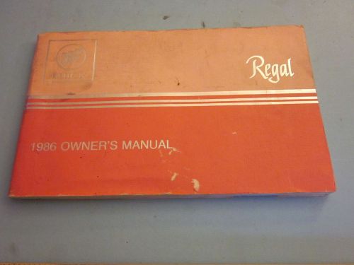 1986 buick regal factory owners manual
