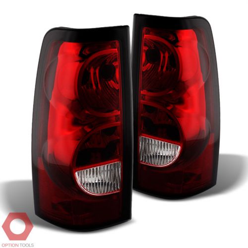 Fits 03-06 silverado/05-07 sierra euro style replacement tail lights (red/clear)
