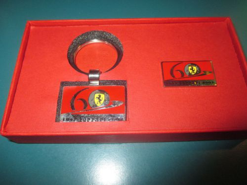 Ferrari 60th anniversary 1947 – 2007 commemorative key fob &amp; lapel pin new