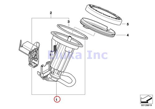 Bmw genuine fuel filter with seal (in-tank) left e60 e63 e64
