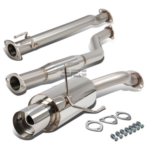 4&#034;muffler tip stainless racing catback exhaust system 02-05 civic si ep3 hb k20