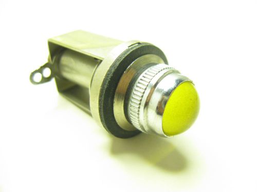 Vintage drake dash gauge panel light indicator with 5/8” yellow lens &amp; bulb #2
