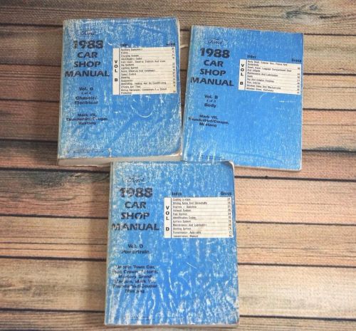 1988 ford mustang lincoln mark vii cougar thunderbird shop service manual set 3