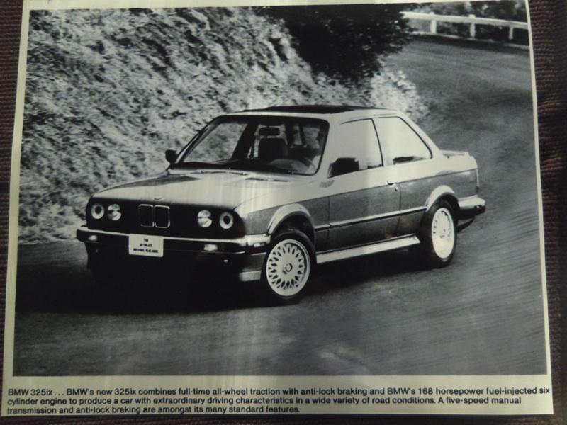 Bmw e30 325ix dealer press release spec sheet & photo