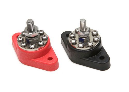 Painless wiring 80116 8-point distribution blocks (red/blk) 1 each