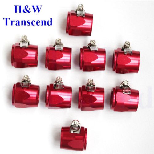 An 6 6an  fuel hose clamp finisher  finishers hex-6 aluminum red 10pcs