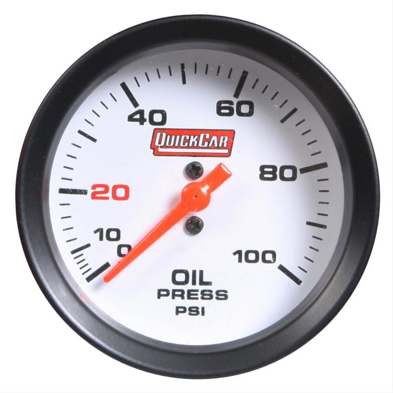 Quickcar 611-7003 white mechanical 0-100 psi extreme gauges  2 5/8" dia. -
