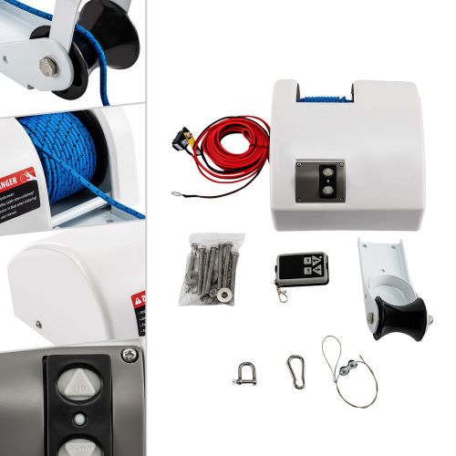 45 LBS Boat Anchor Winch Electric Marine Winch Free Fall With Wireless Remote, US $208.54, image 8