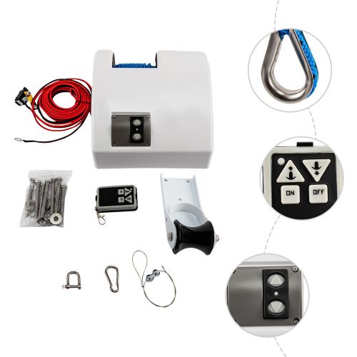 45 LBS Boat Anchor Winch Electric Marine Winch Free Fall With Wireless Remote, US $208.54, image 11