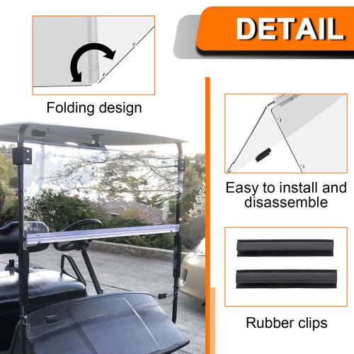 Folding Clear Windshield Golf Cart Windscreen For EZGO TXT & Medalist 1994-2014, US $73.90, image 10