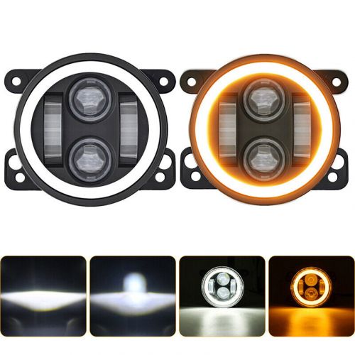 Pair 4" Inch Round LED Fog Lights Halo Angel Eyes Lamps For Jeep Wrangler JK TJ, US $30.59, image 13