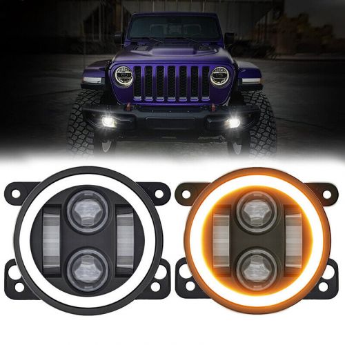 Pair 4" Inch Round LED Fog Lights Halo Angel Eyes Lamps For Jeep Wrangler JK TJ, US $30.59, image 17