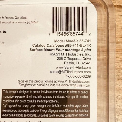 Safe-T-Alert 85 Series Carbon Monoxide Propane Gas Alarm - 12V - Black 85-741, US $45.96, image 3