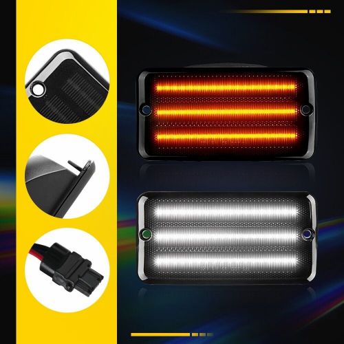 For Jeep Wrangler TJ 97-06 Smoke LED Bumper Signal Front Side Marker Light 4X ED, US $59.99, image 6